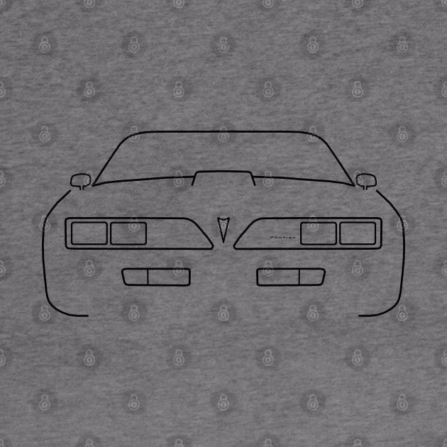 Pontiac Firebird 1977 classic car outline graphic (black) by soitwouldseem